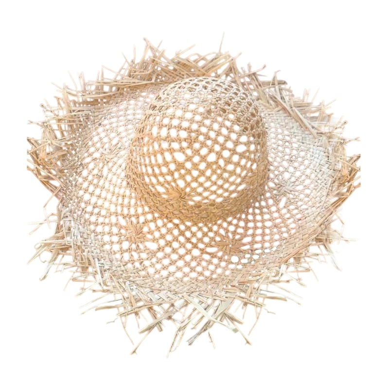 Women Accessories Description - N7YF Raffia Hat With Openwork Detailing