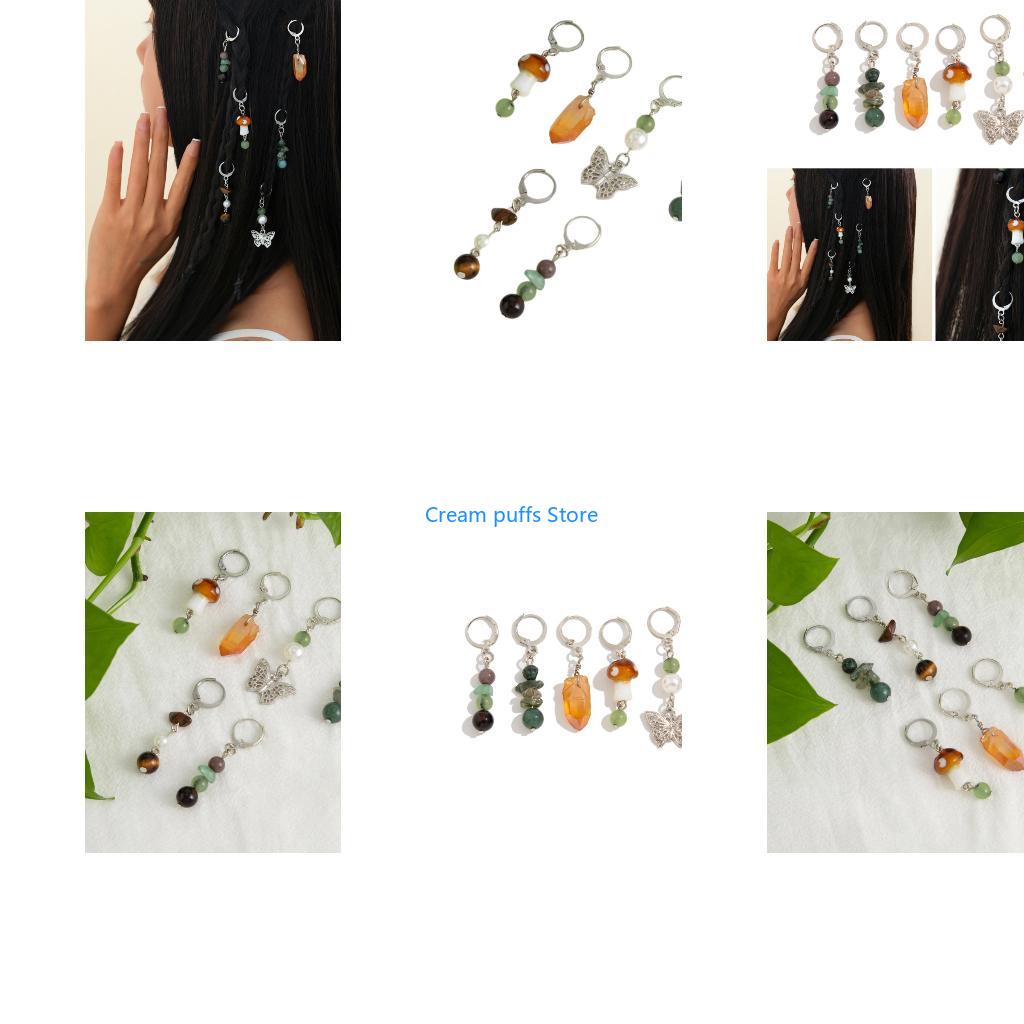 Women Accessories Description - 50LE Butterfly Stone Hair Rings Clasp