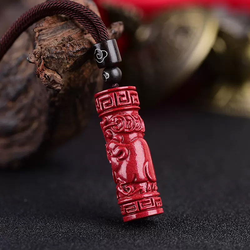 Luxury Red Cinnabar Chinese Zo - Women Accessories To Gift recension och pris