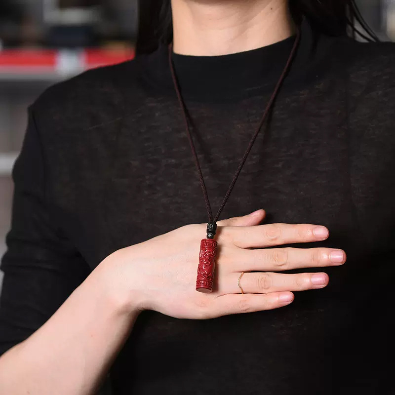 Luxury Red Cinnabar Chinese Zo - Women Accessories To Gift recension och pris