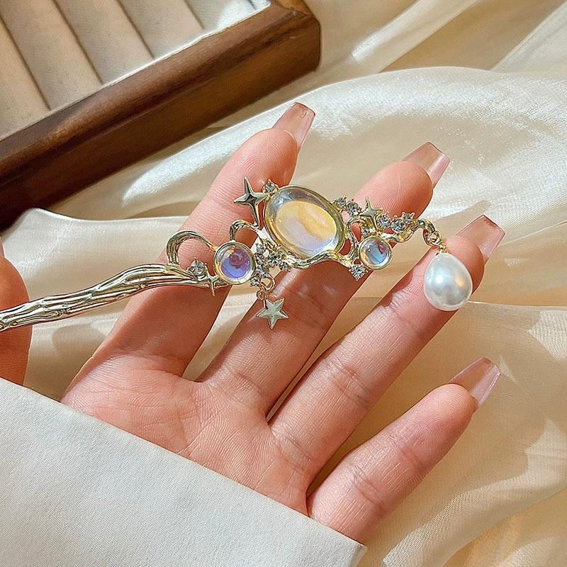 Moonstone Hairpin with Star &  - Pearl Hair Pin recension och pris