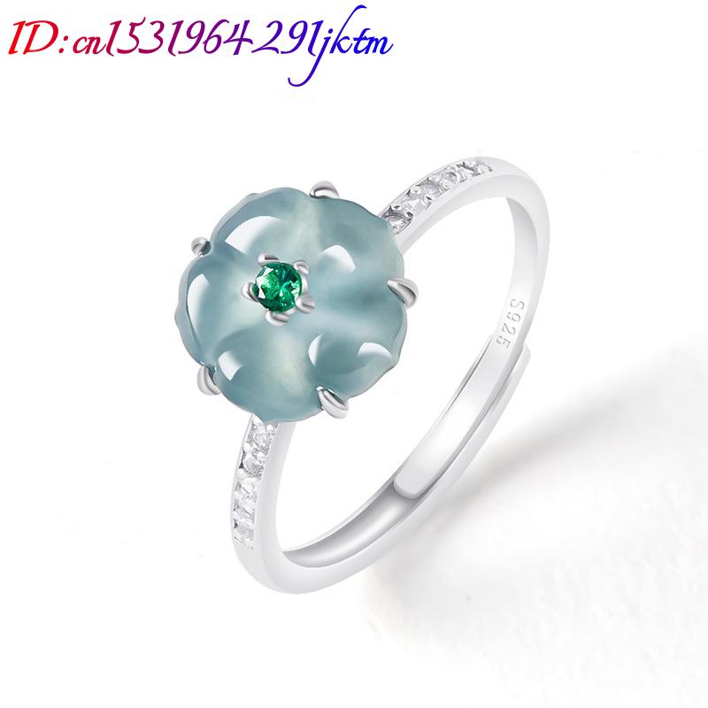 Blue Burmese Jadeite Flower Ri - Women Accessories To Gift recension och pris