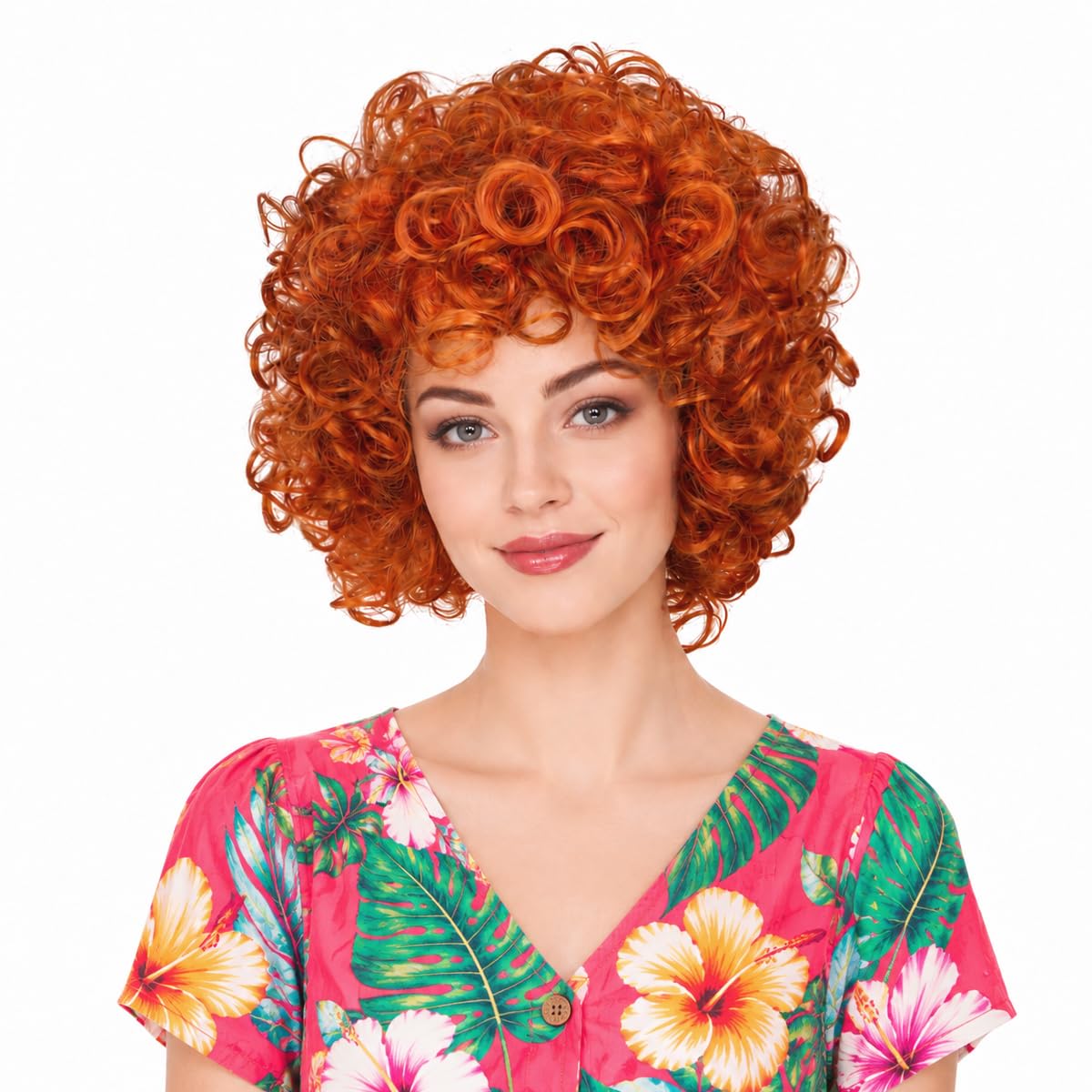 Short Fluffy Curly Orange Red  - Women'S Accessories In The 70S recension och pris