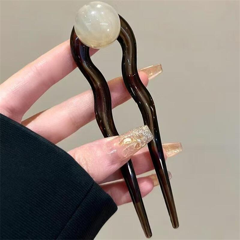 Fashion Colored Pearl U-Shaped - Pearl Hair Pin recension och pris