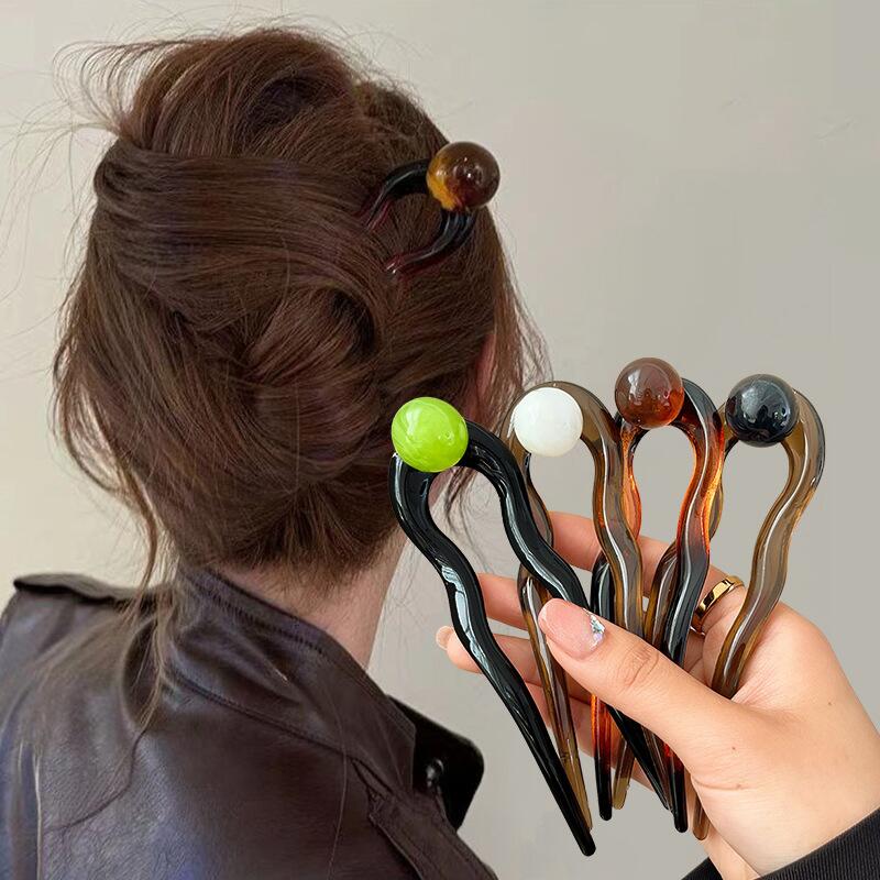 Fashion Colored Pearl U-Shaped - Pearl Hair Pin recension och pris