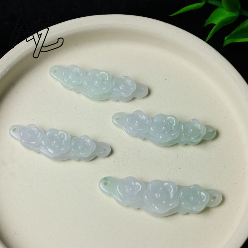 1pc Natural Jadeite Emerald Fl - Women Accessories To Gift recension och pris