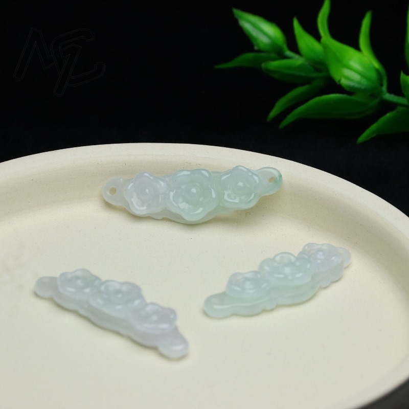 1pc Natural Jadeite Emerald Fl - Women Accessories To Gift recension och pris