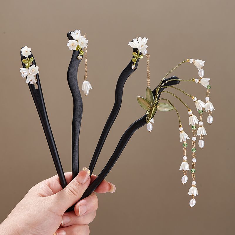 Wooden Flower Hairpin Vintage  - Pearl Hair Pin recension och pris
