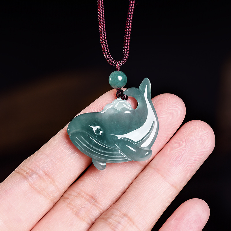 Natural Burmese Jadeite Whale  - Women Accessories To Gift recension och pris