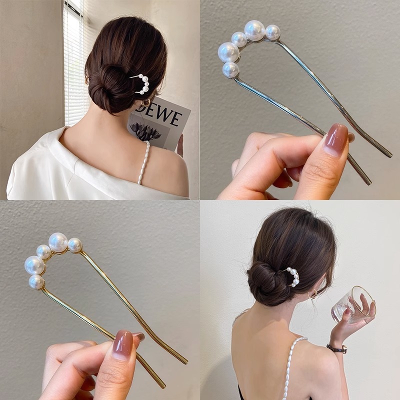 New Metal Vintage U Shape Hair - Pearl Hair Pin recension och pris