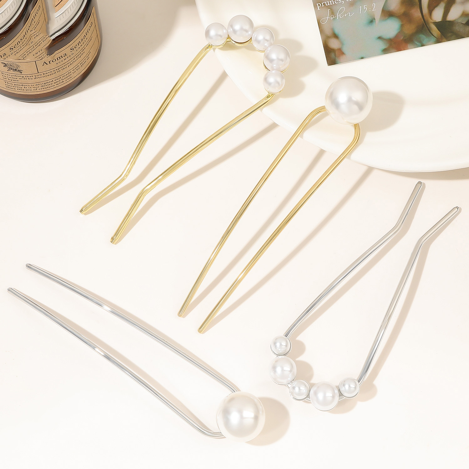 New Metal Vintage U Shape Hair - Pearl Hair Pin recension och pris