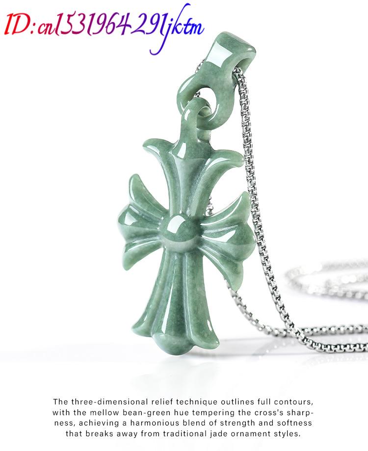 Natural Burmese Jadeite Cross  - Women Accessories To Gift recension och pris