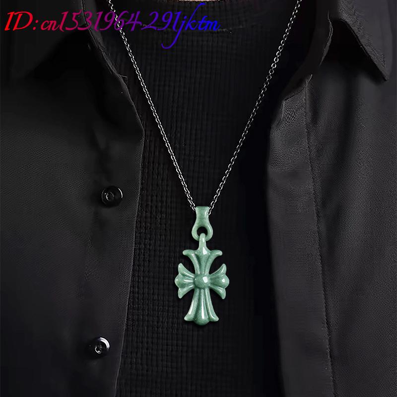 Natural Burmese Jadeite Cross  - Women Accessories To Gift recension och pris