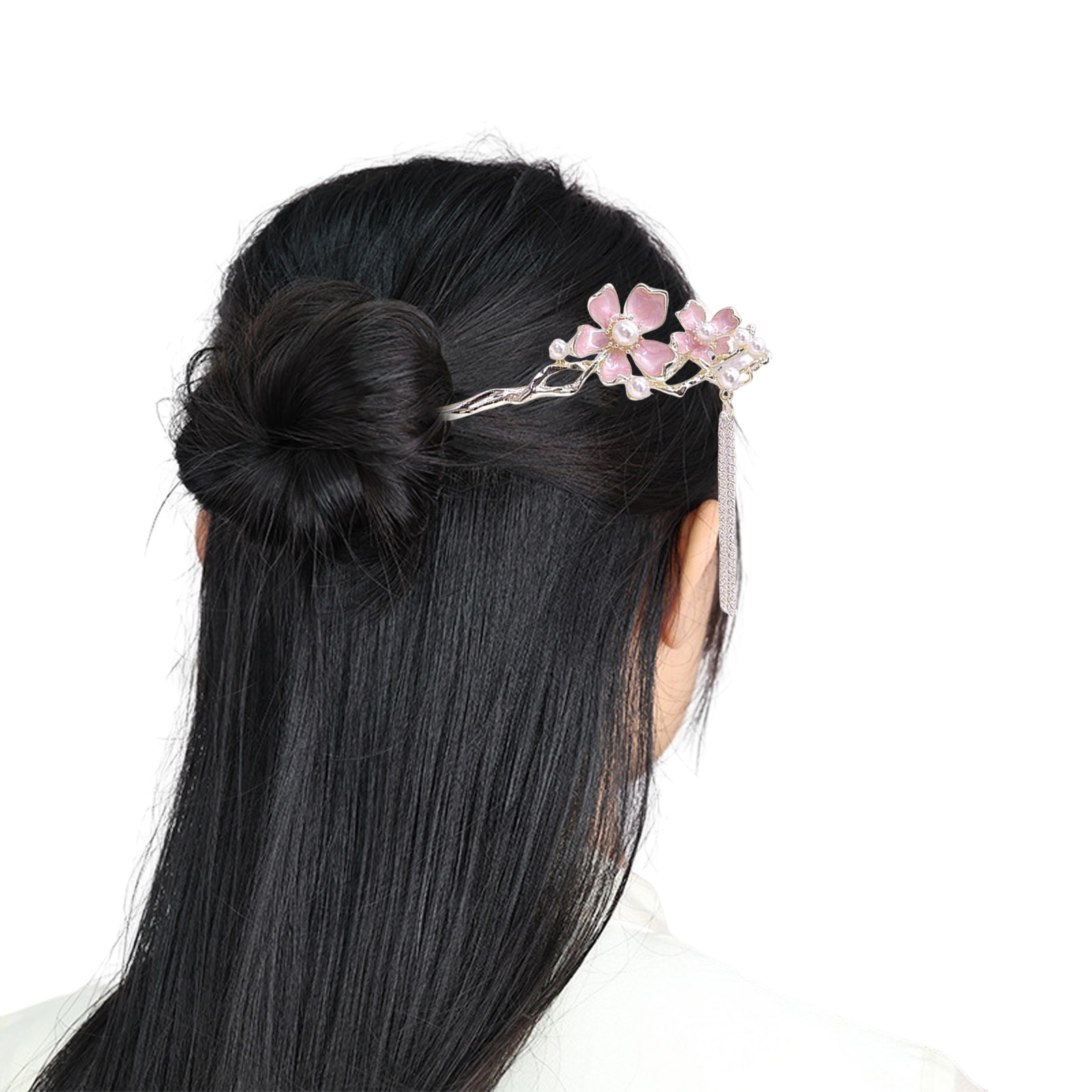 Pink Floral Tassel Hair Sticks - Pearl Hair Pin recension och pris