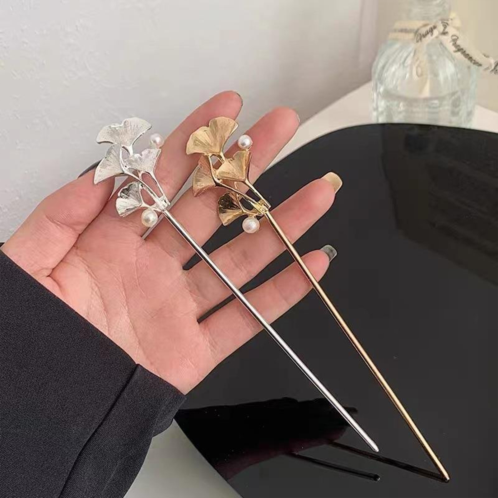 Ginkgo Leaf Hair Stick For Wom - Pearl Hair Pin recension och pris