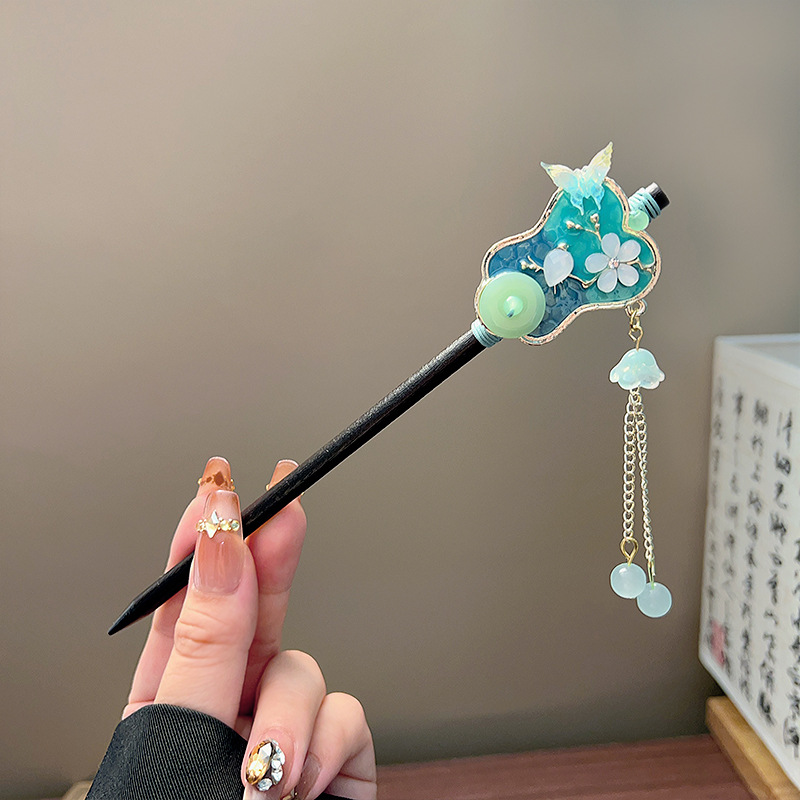 Classic Tassel Hair Stick Blac - Pearl Hair Pin recension och pris