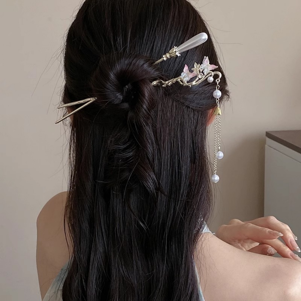 2025 New Flower Hairpin For Wo - Pearl Hair Pin recension och pris