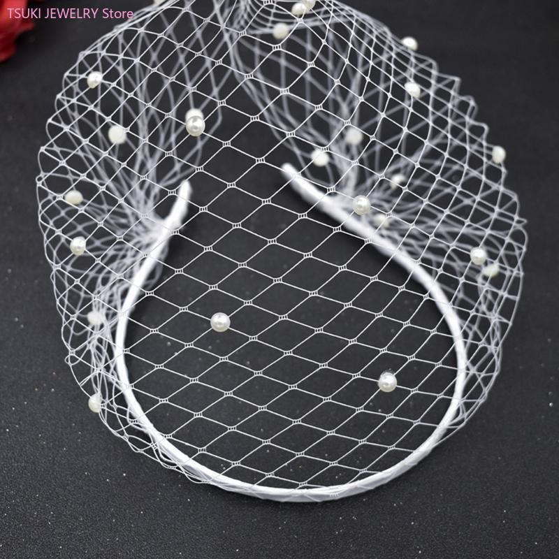 62KE Mesh Forehead Pearl Veil  - Women Accessories Description recension och pris
